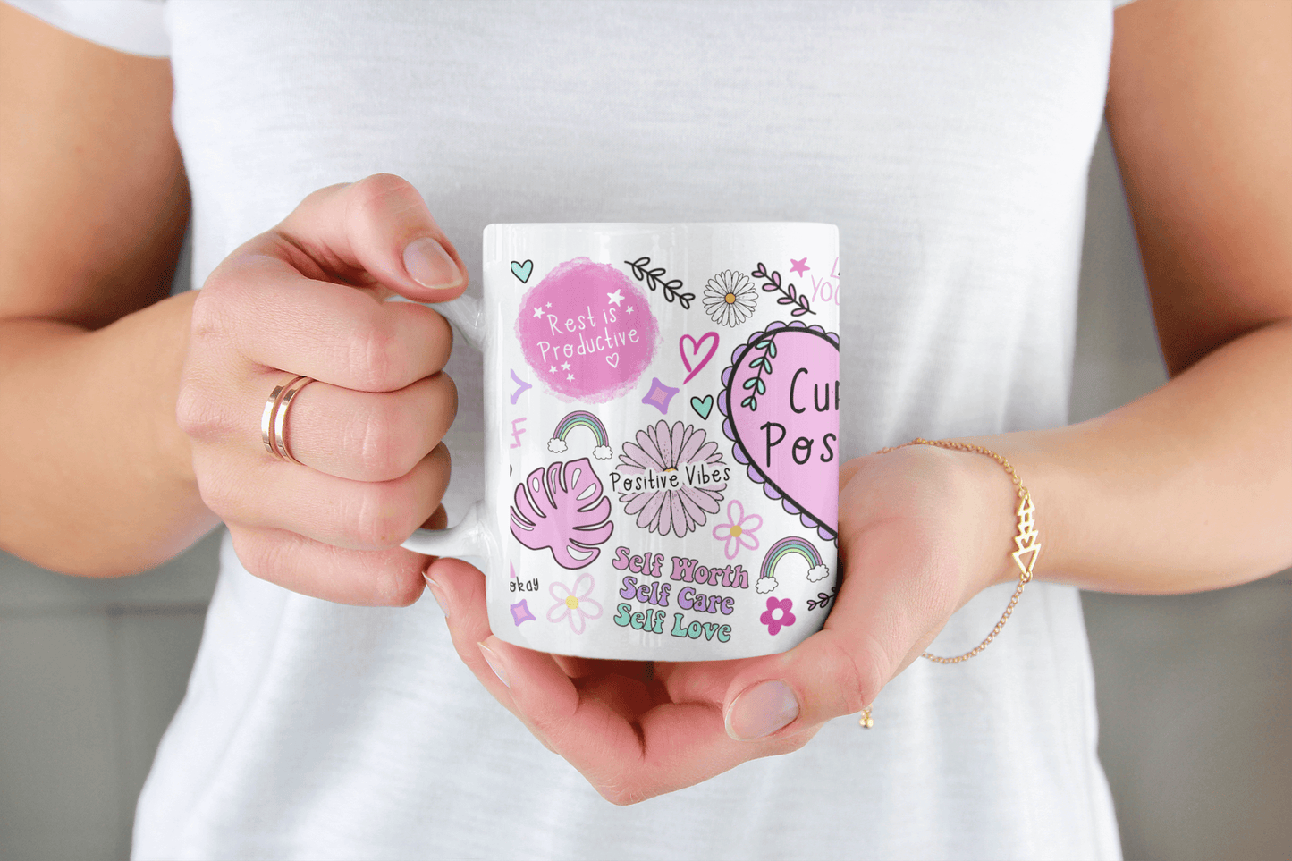 Positive Affirmation Mug,Cup of Positivity,Motivational Mug,Self Love Mug,11oz Ceramic Mug,Best Friend Gift,Gifts for Her,Inspirational Gift