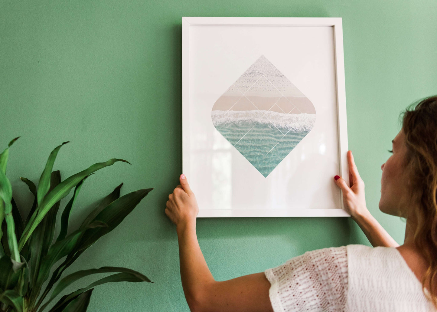 Geometric Beach Print, Living Room Wall Art, Beach Prints, Abstract Prints, Modern Art, Summer Decor, Bedroom Prints, Bathroom Prints