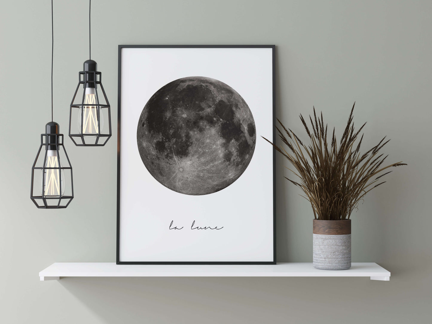 La Lune Print, Modern Moon Wall Art, Home Decor, Home Prints, La Lune Poster, Illustrated Moon Wall Art