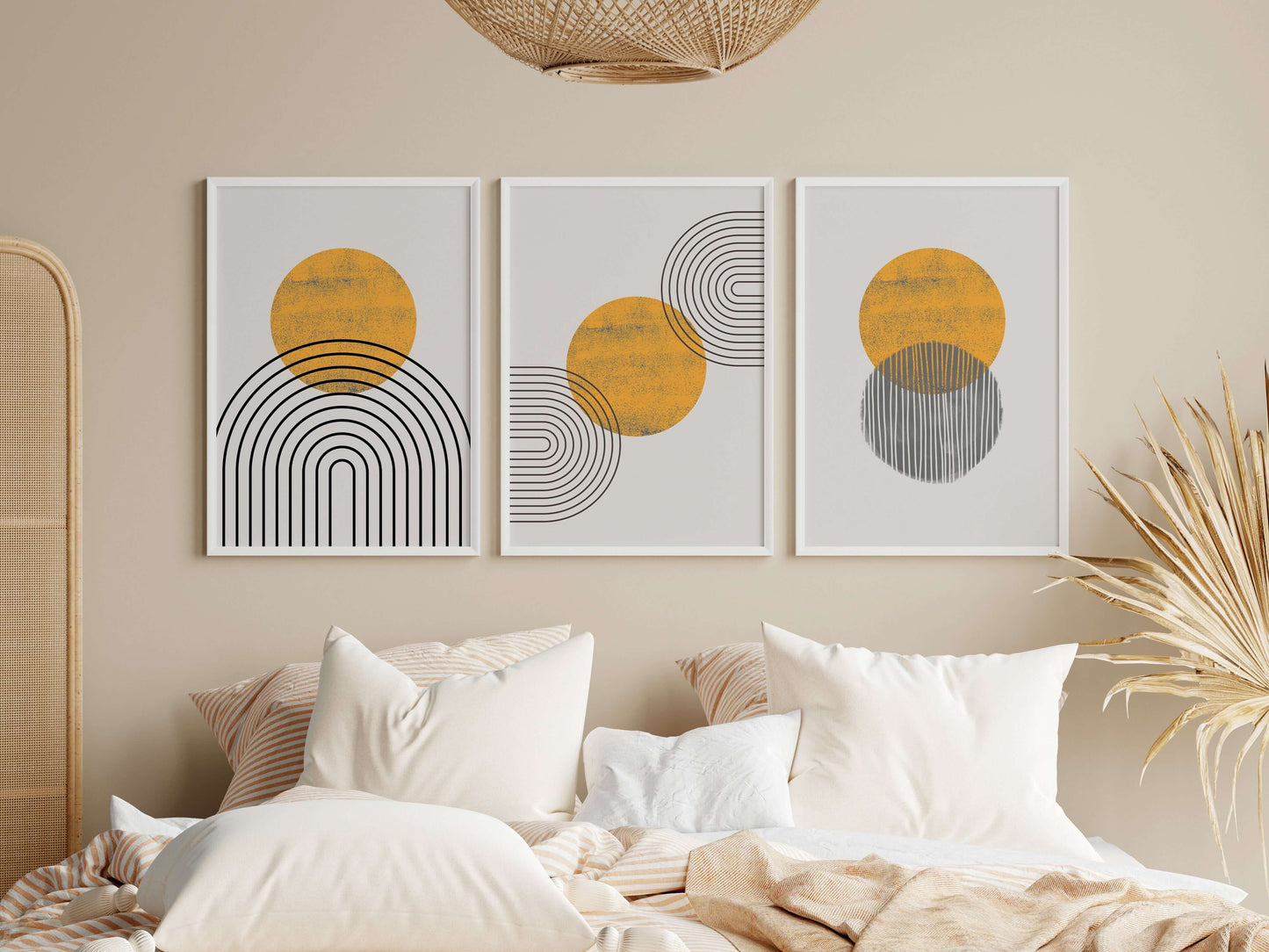 Set of 3 Abstract Geometric Prints, Living Room Wall Art, Boho Prints, Abstract Prints, Modern Art, Home Prints, Bedroom Prints