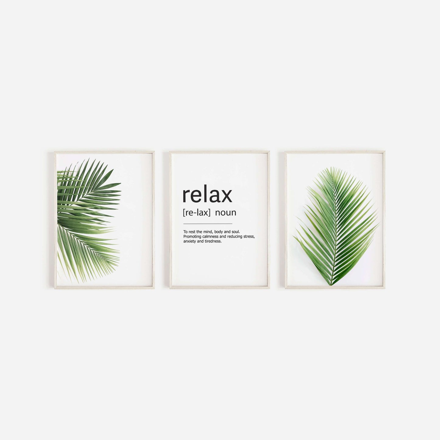 Botanical Prints, Relax Print, Set of 3 Prints, Home Decor, Bathroom Decor, Botanical Leaf Prints, Bathroom Prints, Home Prints, Definition
