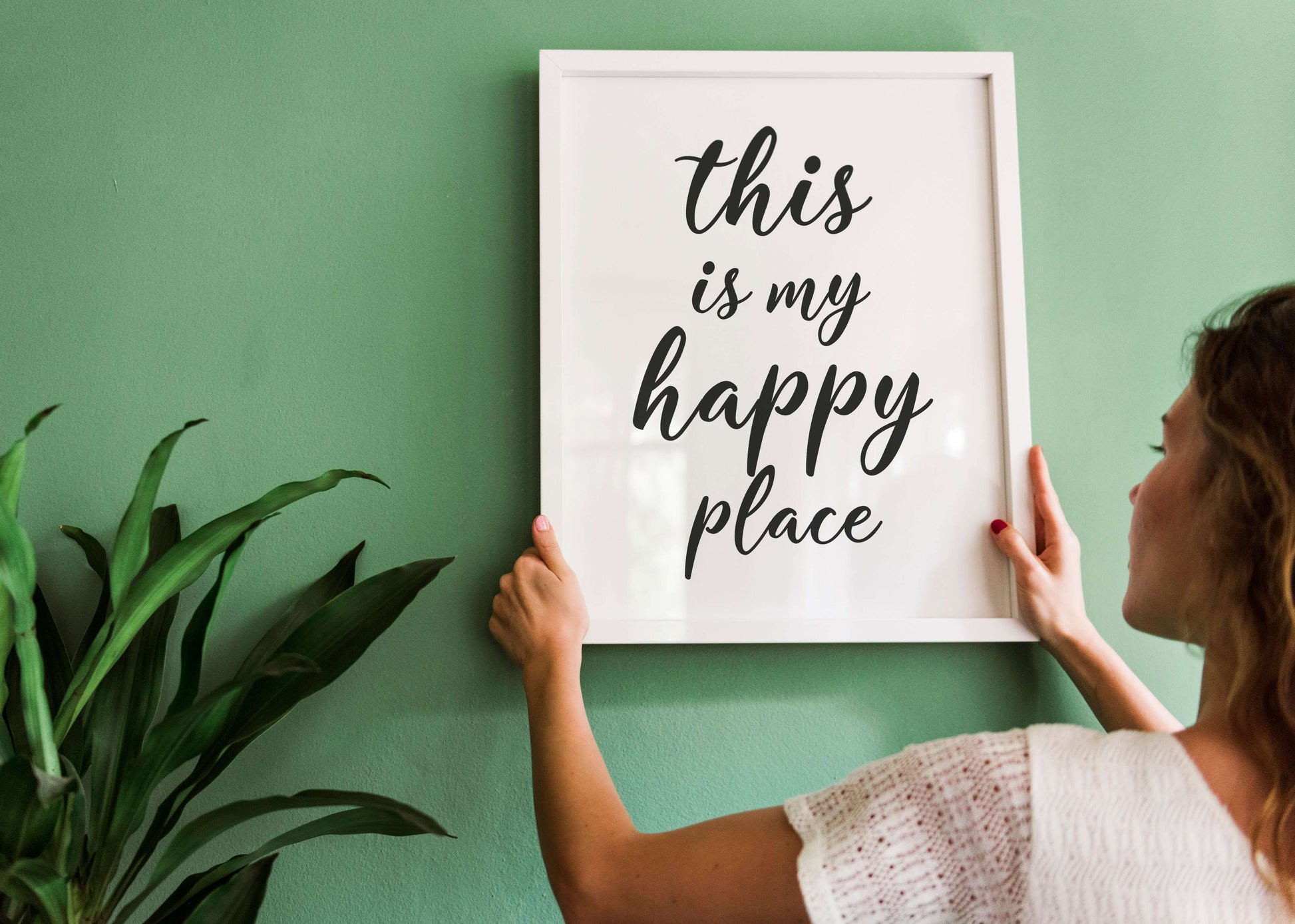 This is My Happy Place Print, Modern Home Decor, Funny Wall Art, Quote Print, Wall Art
