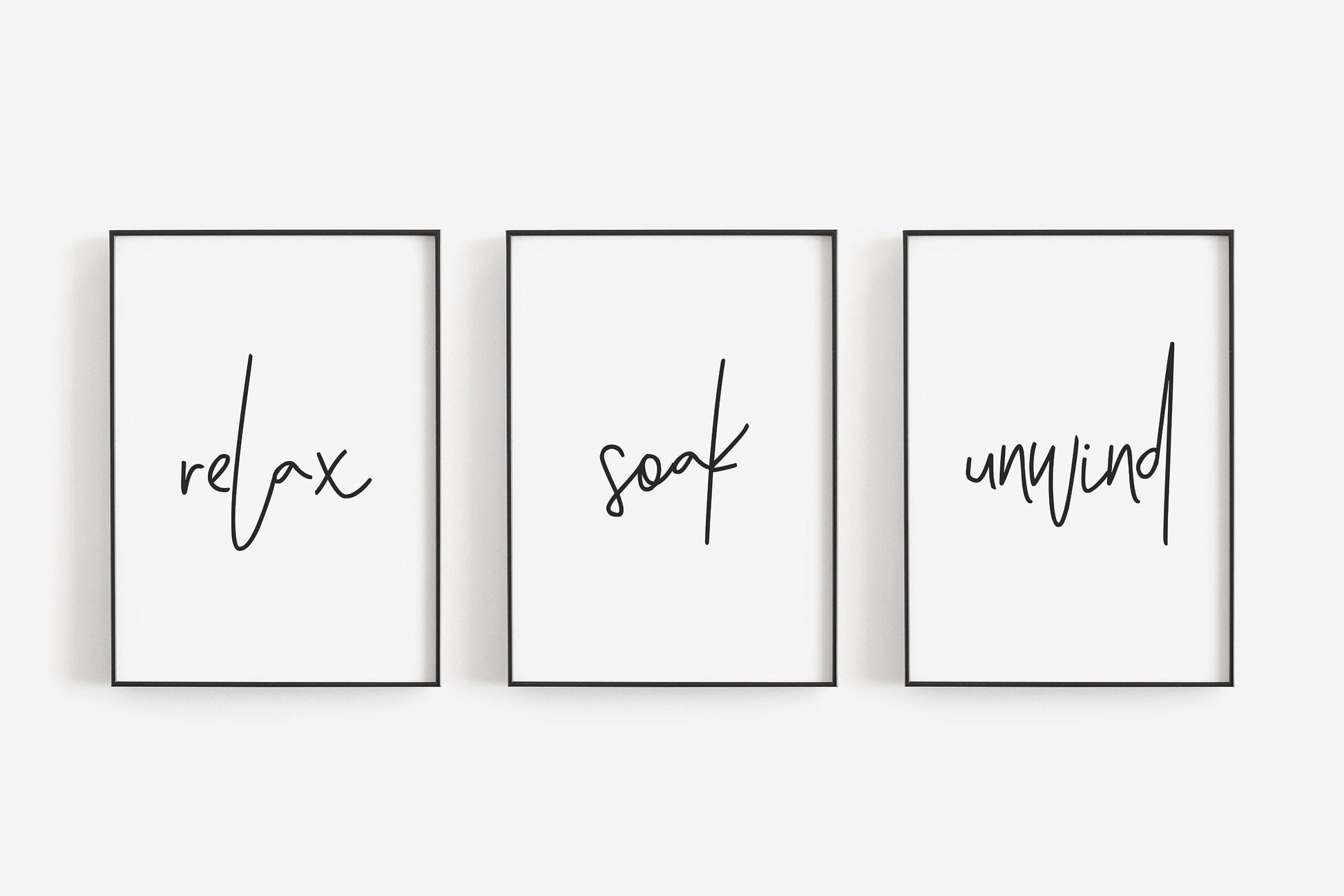Bathroom Prints, Relax Soak Unwind, Set Of 3, Bathroom Wall Art, Bathroom Decor, Bathroom Art, Home Decor, Relax and Unwind Prints, Bathroom
