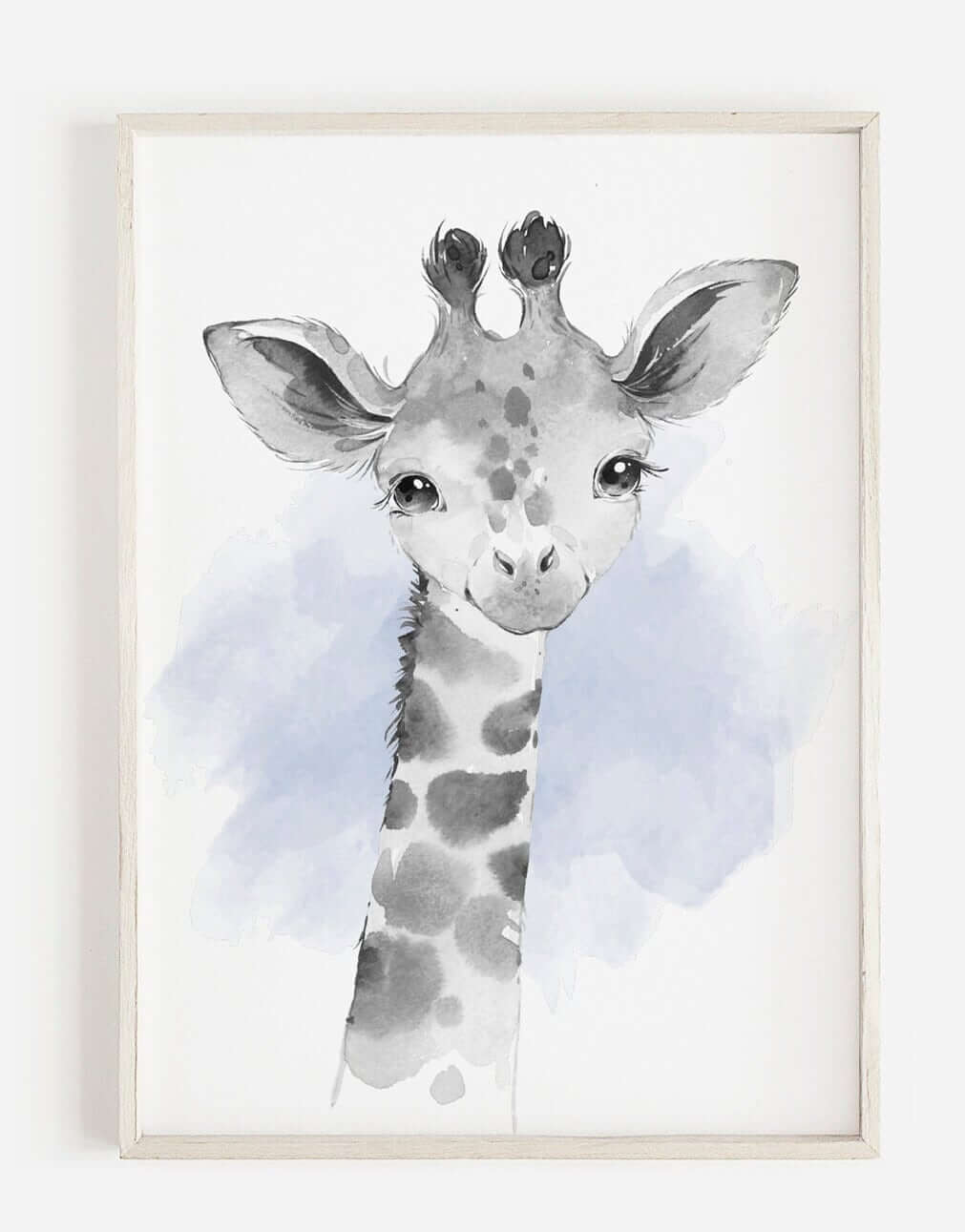 Safari Animal Prints Boys Nursery Set,Black & White With Blue Watercolour Splash,Safari Nursery Decor,Animal Nursery Prints,Nursery Wall Art