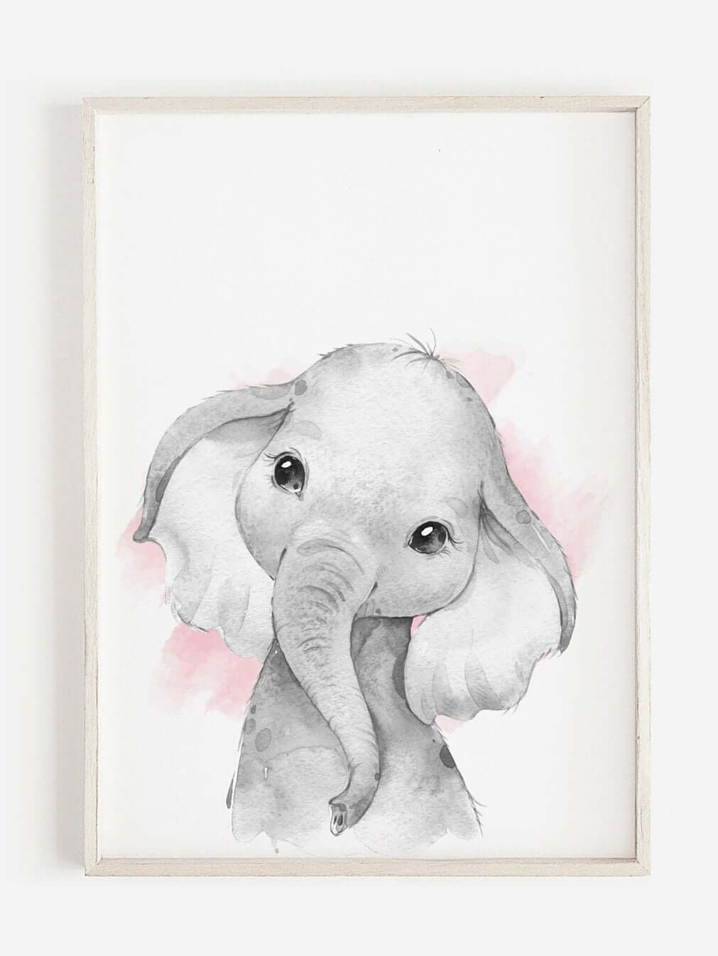 Safari Animal Prints Girls Nursery Set,Black & White With Pink Watercolour Splash,Safari Nursery Decor,Animal Nursery Prints,Nursery Art