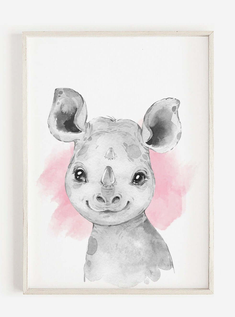 Safari Animal Prints Girls Nursery Set,Black & White With Pink Watercolour Splash,Safari Nursery Decor,Animal Nursery Prints,Nursery Art