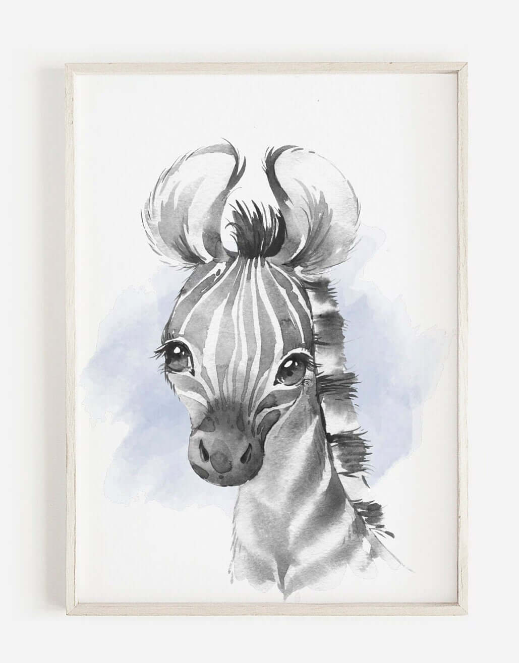Safari Animal Prints Boys Nursery Set,Black & White With Blue Watercolour Splash,Safari Nursery Decor,Animal Nursery Prints,Nursery Wall Art