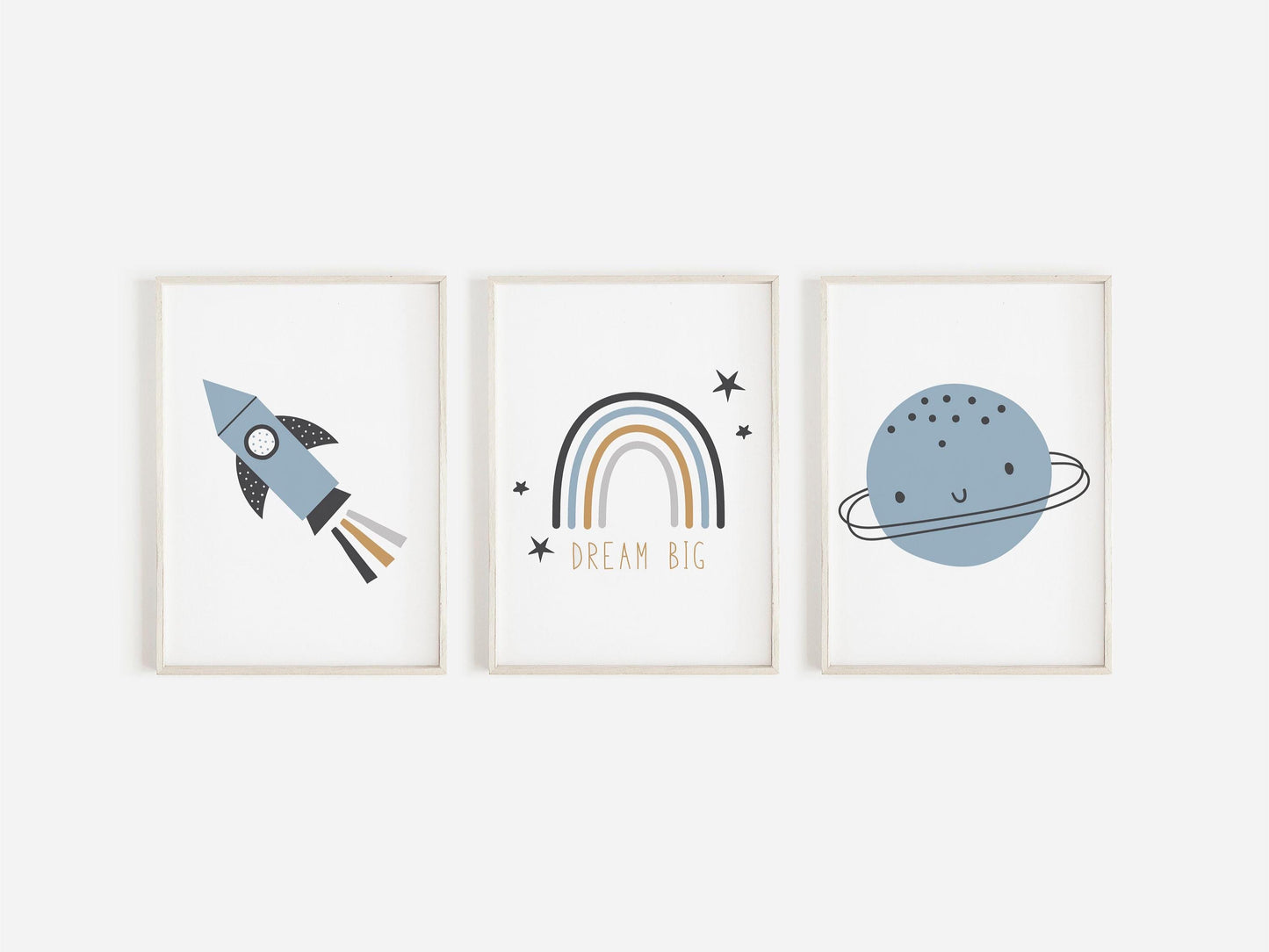 Set Of Space Prints, Boys Bedroom Prints, Kids Space Prints, Set Of 3, Dream Big, Space Prints, Home Decor, Kids Wall Decor, Nursery Prints