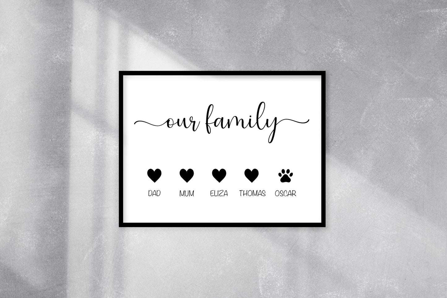 Custom Family Name Print – Personalised Gift for Mum or Dad, Family Wall Art from Children, Mother's Day or Home Gift Idea, Family Keepsake