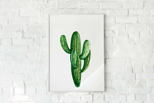 Cactus Print, Wall Art, Home Decor, Bathroom Decor, Botanical Illustration, Tropical, Leaf Print, Bathroom Prints, Home Prints