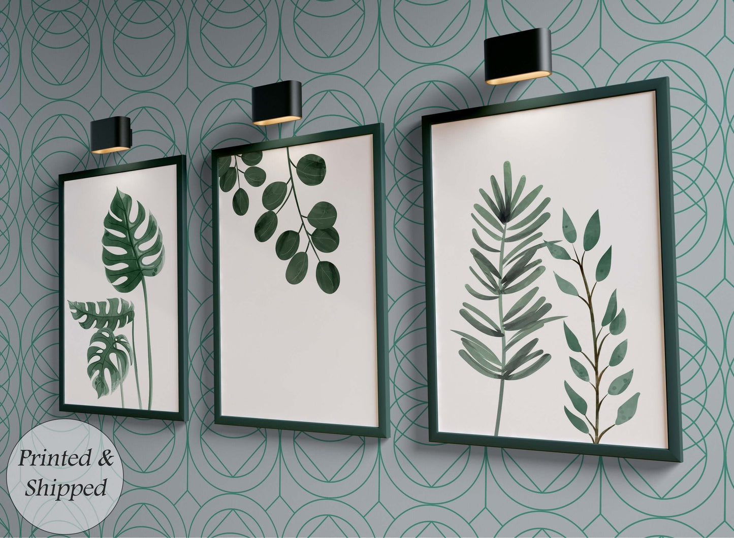 Botanical Prints, Set of 3 Prints, Wall Art, Home Decor, Bathroom Decor, Botanical Illustration, Leaf Prints, Bathroom Prints, Home Prints