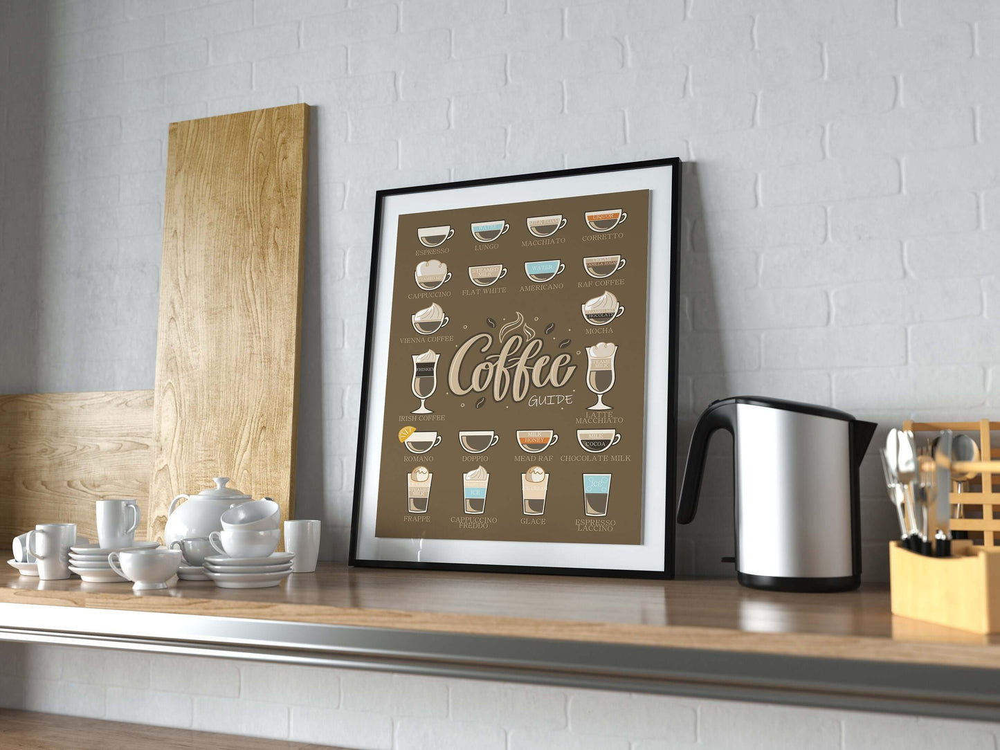 Coffee Guide Print, Coffee Print, Coffee Poster, Coffee Wall Art, Coffee Gifts, Coffee Lovers Gift, Kitchen Art, Kitchen Wall Art