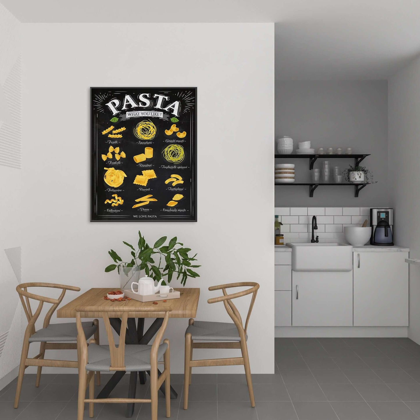 Pasta Guide Print, Pasta Guide, Types Of Pasta, Kitchen Wall Art, Kitchen Decor, Home Decor, Home Print, Wall Art