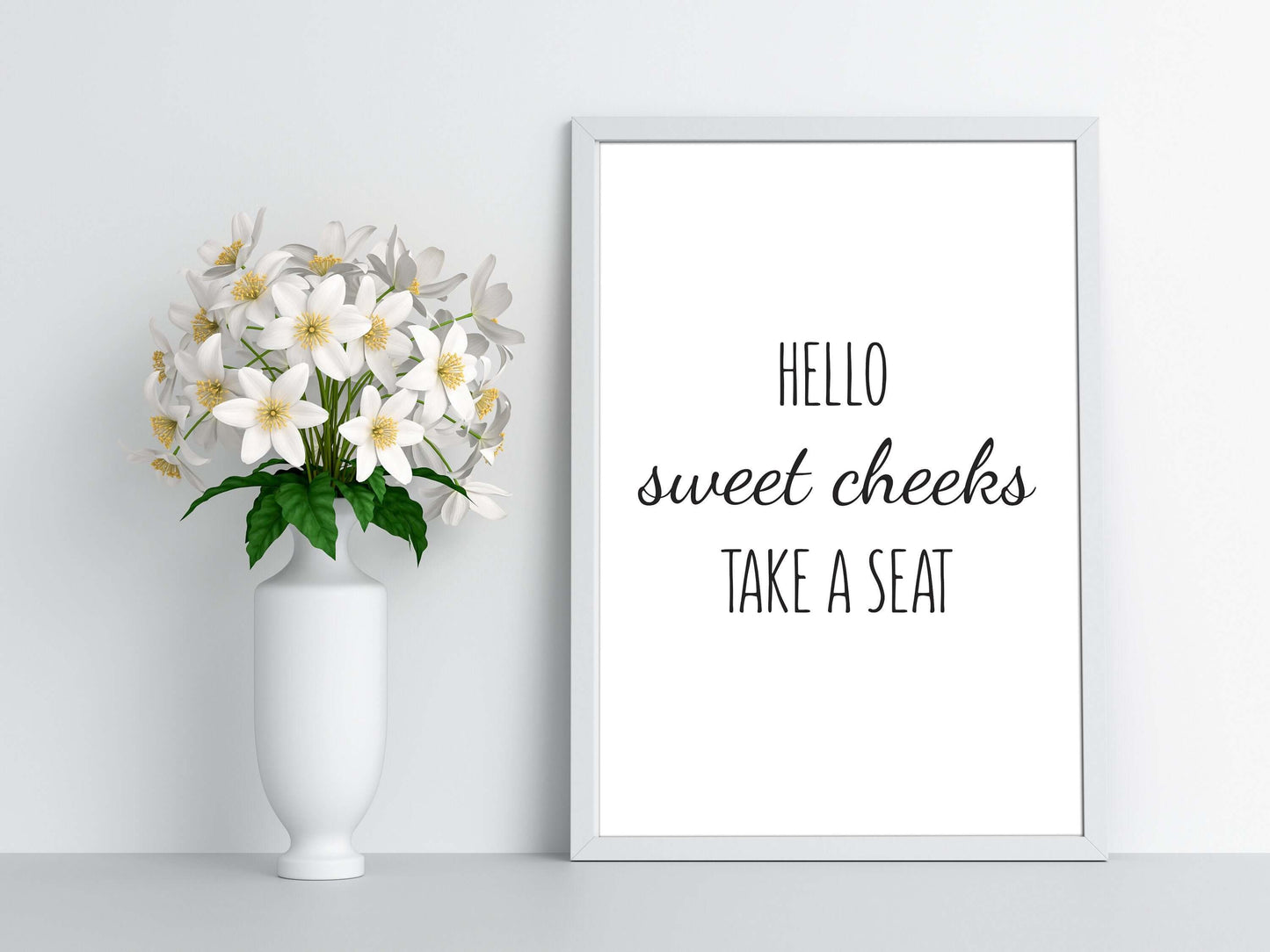 Hello Sweet Cheeks, Bathroom Print, Bathroom Decor, Toilet Art, Bathroom Prints, Bathroom Wall Art, Home Print, Funny Bathroom Prints