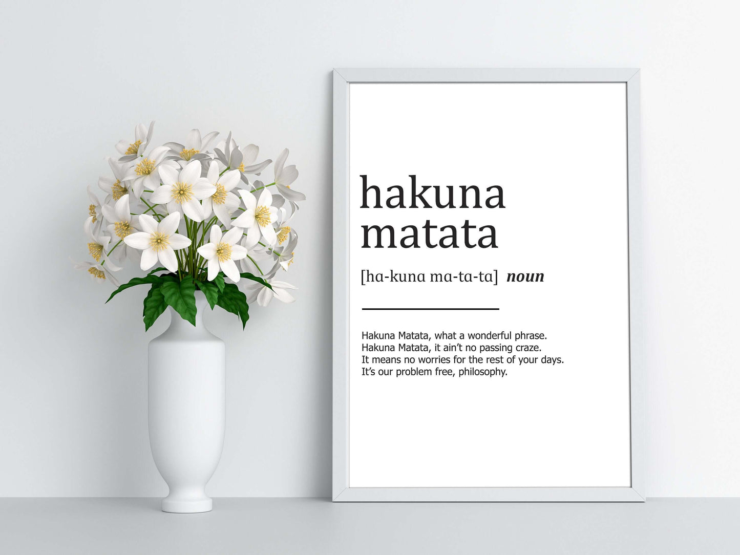 Hakuna Matata Definition Print, Home Print, Bedroom Print, Home Decor, Home Prints, Home Wall Art, Bathroom Prints, Definition Prints