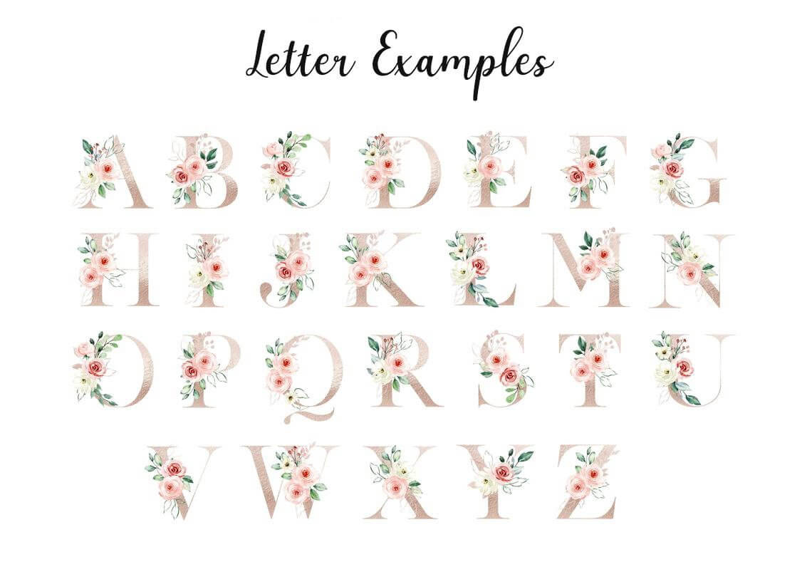 Personalised Floral Initial Set Of 3 Prints, Nursery Decor, New Baby Gift, Baby Girl, Nursery Prints, Birth Stats, Nursery Wall Art