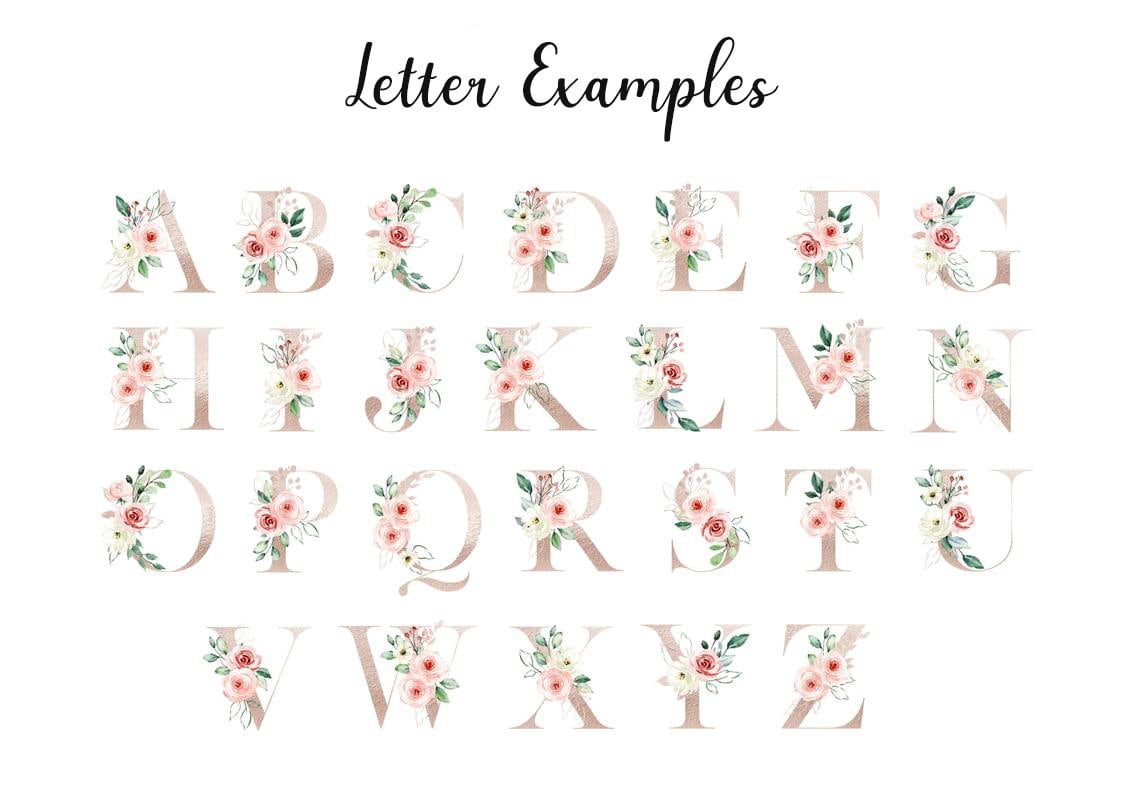 Girls Personalised Floral Initial Print