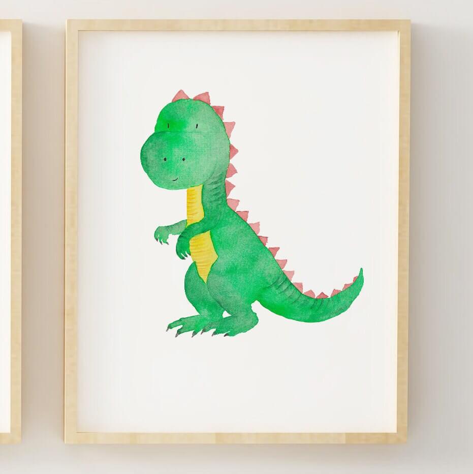 Nursery Wall Art, Nursery Decor, Watercolour Prints, Dinosaur Wall Art, Dinosaur Bedroom Prints, Children's Wall Art, Nursery Prints