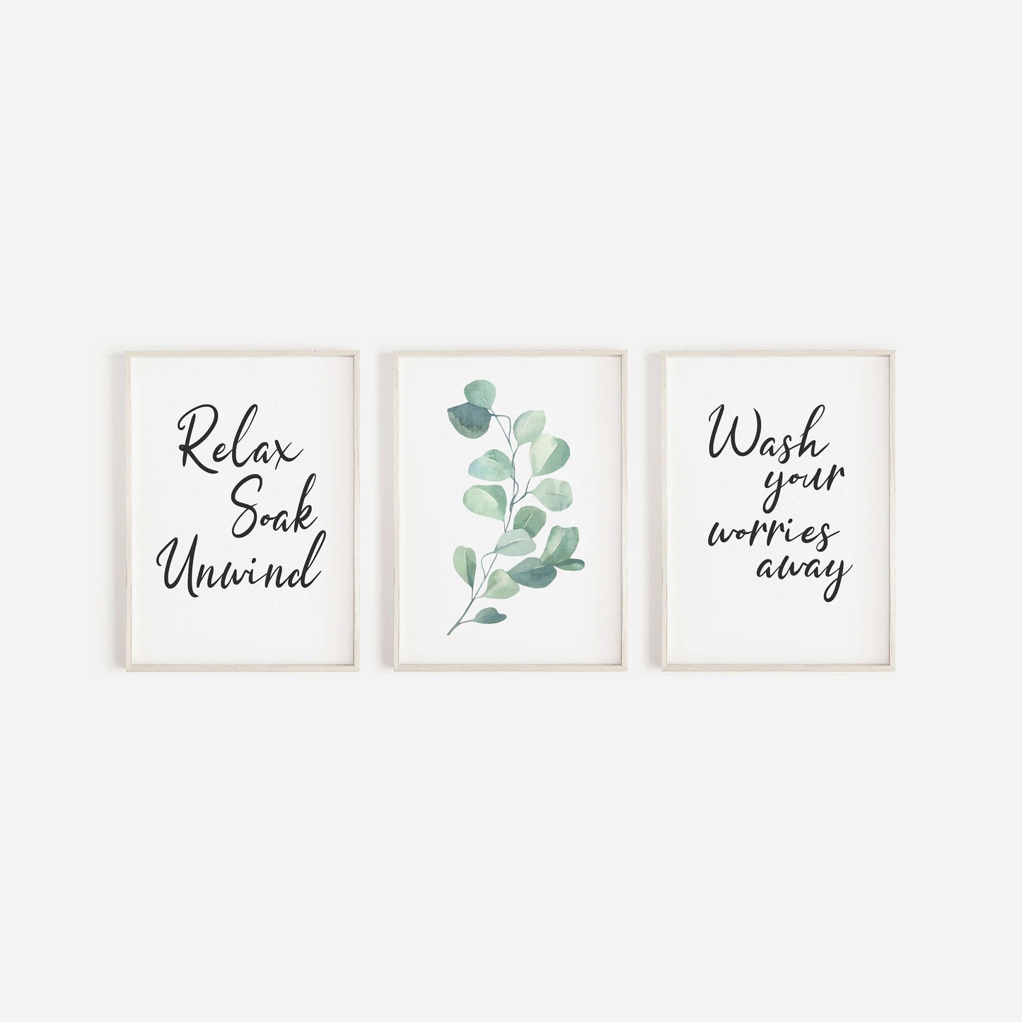 Set Of 3 Bathroom Prints, Wall Art, Home Decor, Bathroom Decor, Relax Soak Unwind, Botanical Prints, Bathroom Prints, Home Prints