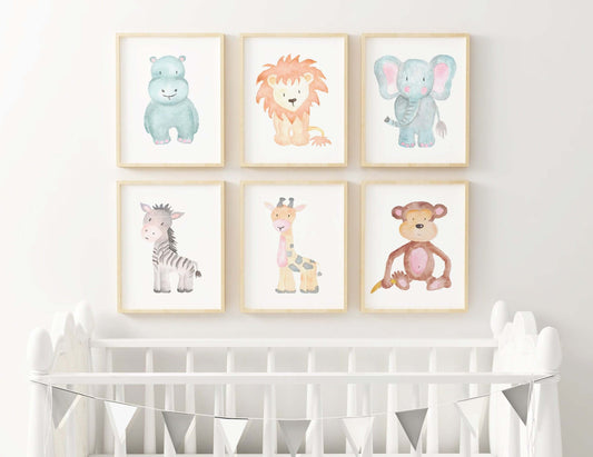 Nursery Wall Art, Nursery Decor, Watercolour Prints, Safari Wall Art, Safari Prints, Children's Wall Art, Nursery Prints