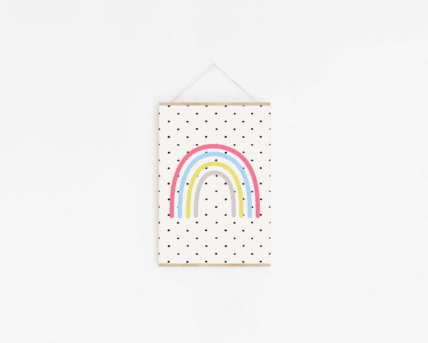 Girls Spotty Rainbow Print, Girls Bedroom Print, Pink Rainbow, Kids Wall Decor, Nursery Prints, Nursery Decor, Rainbow Nursery Print