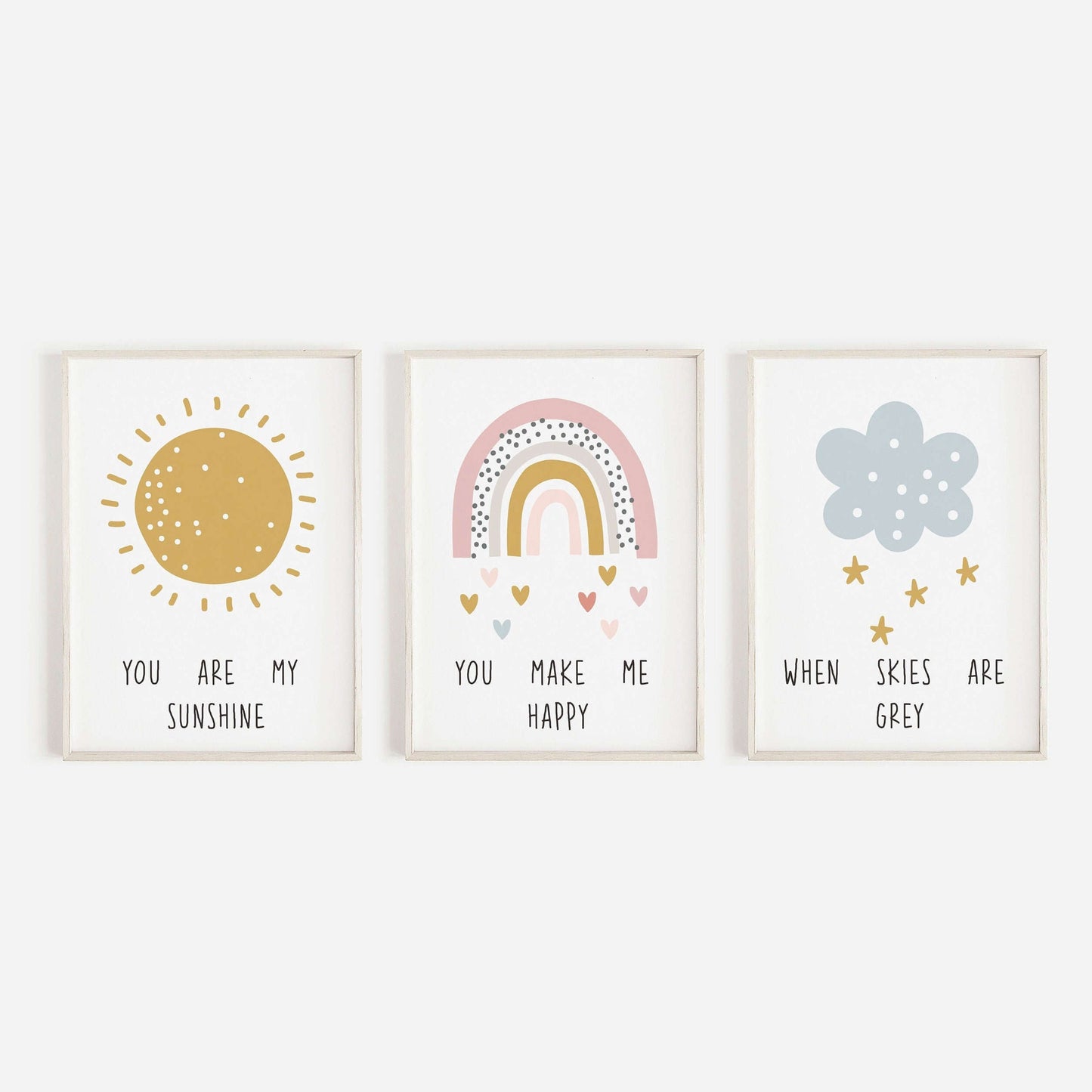 Set of 3, Nursery Decor, Rainbow Nursery Prints, Nursery Print, Sunshine Print, Nursery Prints, Boho Nursery Prints, Kids Prints
