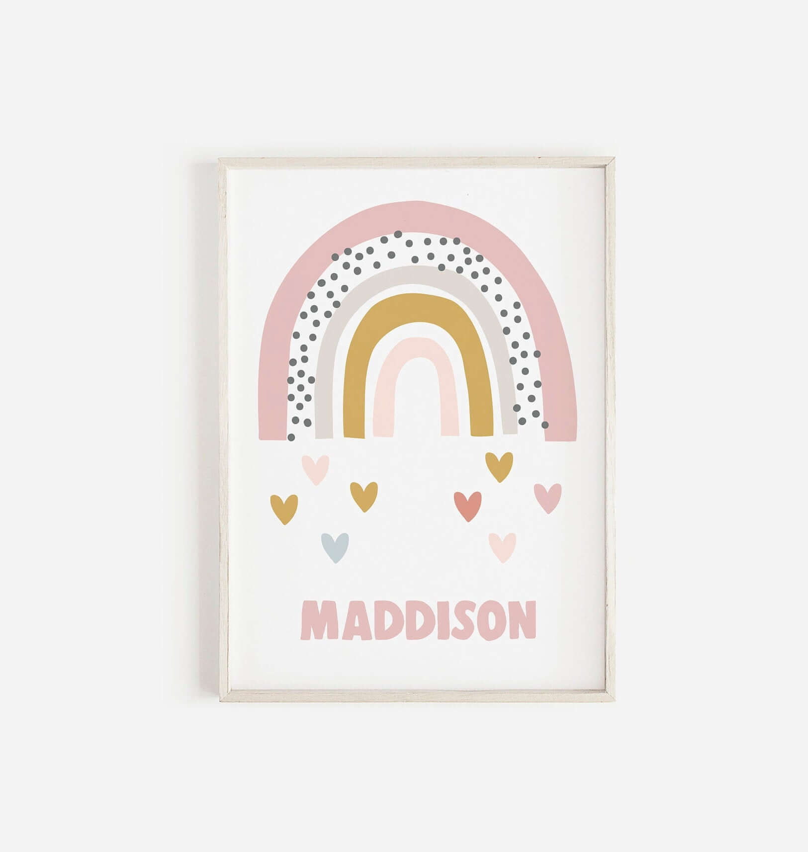 Personalised Initial Rainbow Print, Nursery Wall Art, Nursery Decor, Baby Shower Gift, Scandi Prints, Nursery Prints, Pastel Prints