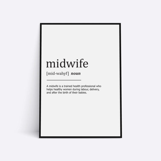 Midwife Definition Print, Midwife Gift, Wall Art, Nurse Graduation Gift, Wall Decor, Home Wall Art, Quote Print, Thank You Gift