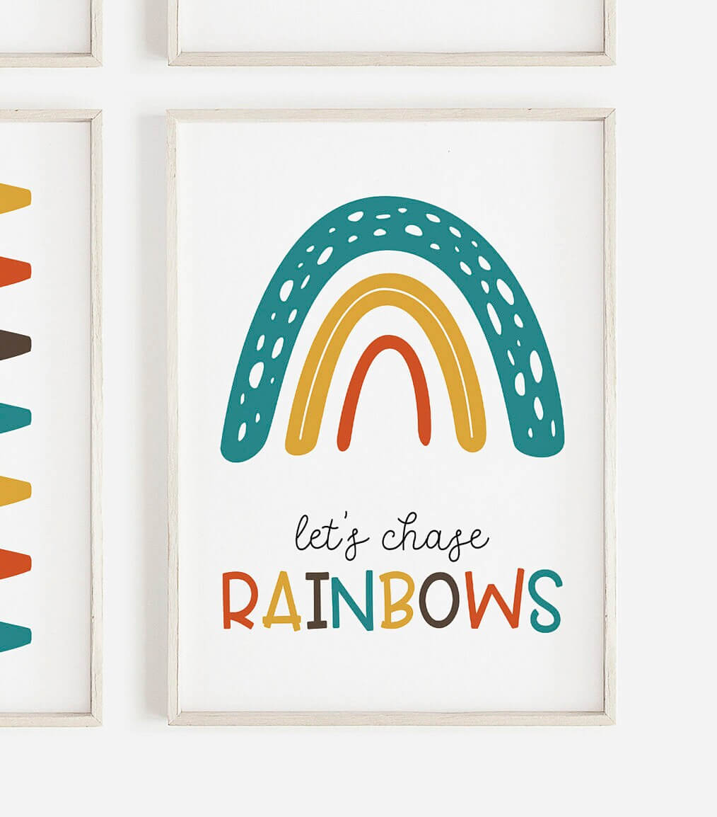Nursery Wall Art, Colourful Playroom Prints, Nursery Print, Learning Prints, ABC Print, Number Print, Play All Day, Playroom Decor