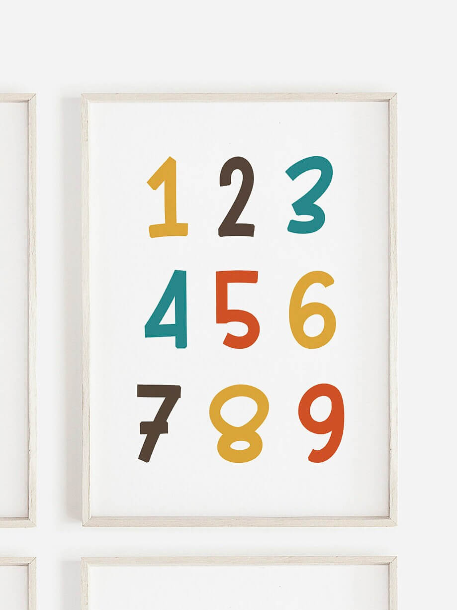 Nursery Wall Art, Colourful Playroom Prints, Nursery Print, Learning Prints, ABC Print, Number Print, Play All Day, Playroom Decor