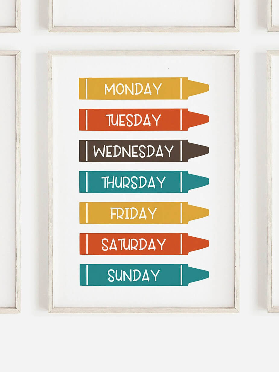 Nursery Wall Art, Colourful Playroom Prints, Nursery Print, Learning Prints, ABC Print, Number Print, Play All Day, Playroom Decor