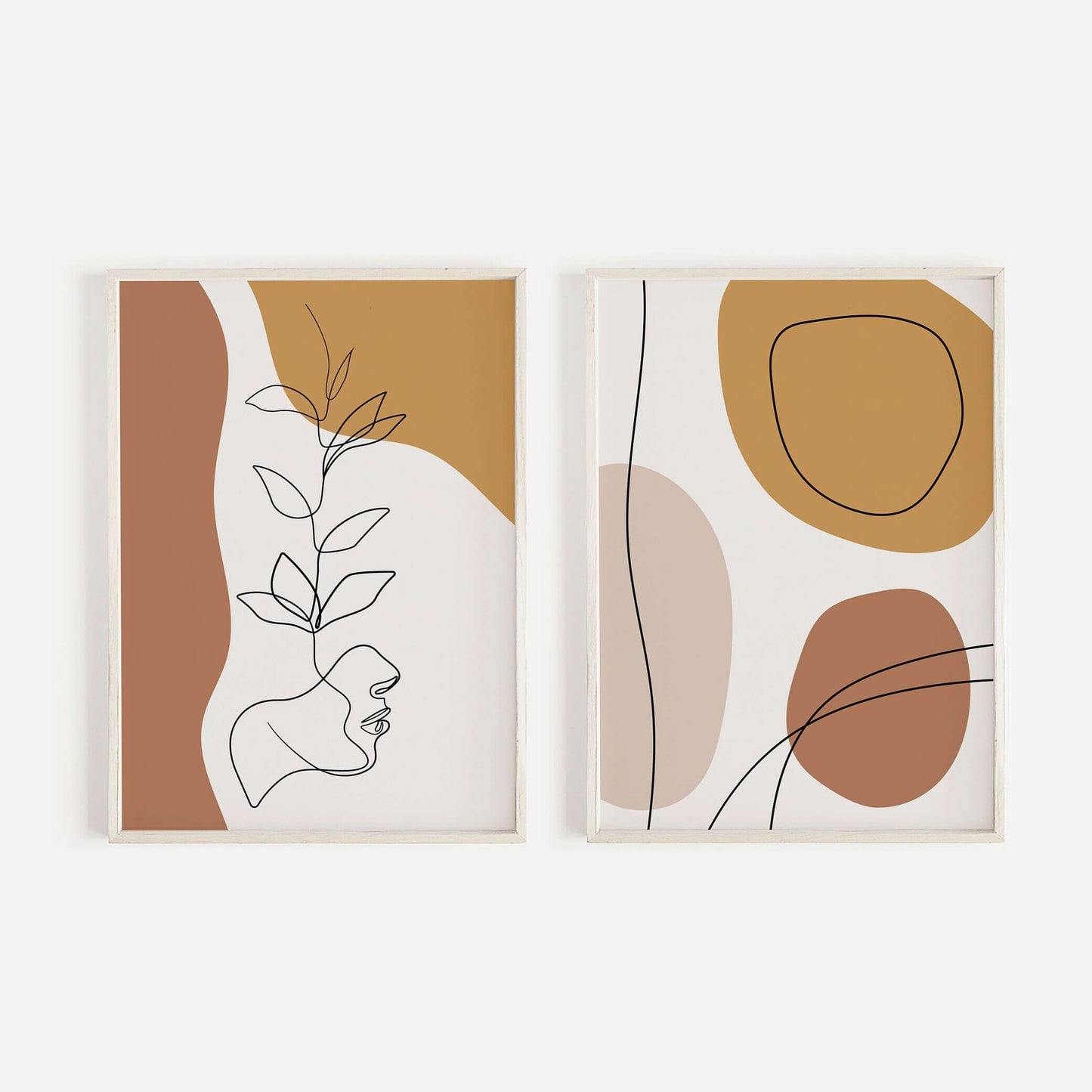 Set Of 2 Abstract Prints, Home Decor, Abstract Flowers, Feminine Line Art Prints, Modern Art, Home Prints, Bedroom Art, Living Room Prints