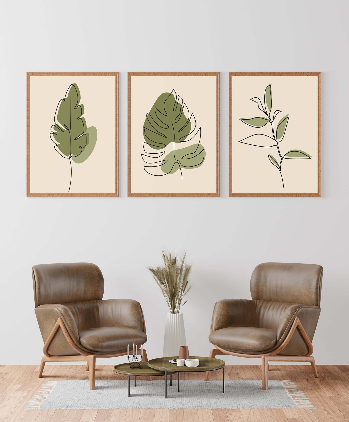 Set Of 3 Botanical Prints, Scandi Wall Art, Home Decor, Bathroom Prints, Modern Abstract Art, Boho Wall Decor, Living Room Prints