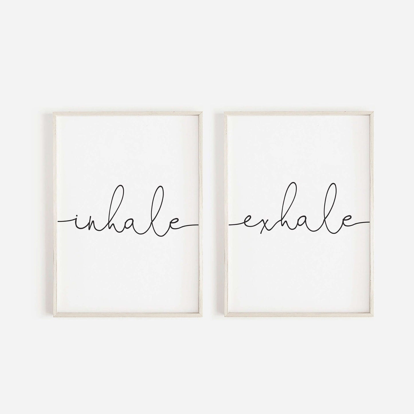 Inhale Exhale Prints, Set Of 2 Prints, Yoga Gift, Pilates Posters, Bedroom Prints, Wall Art, Home Decor, Home Prints, Bedroom Wall Art
