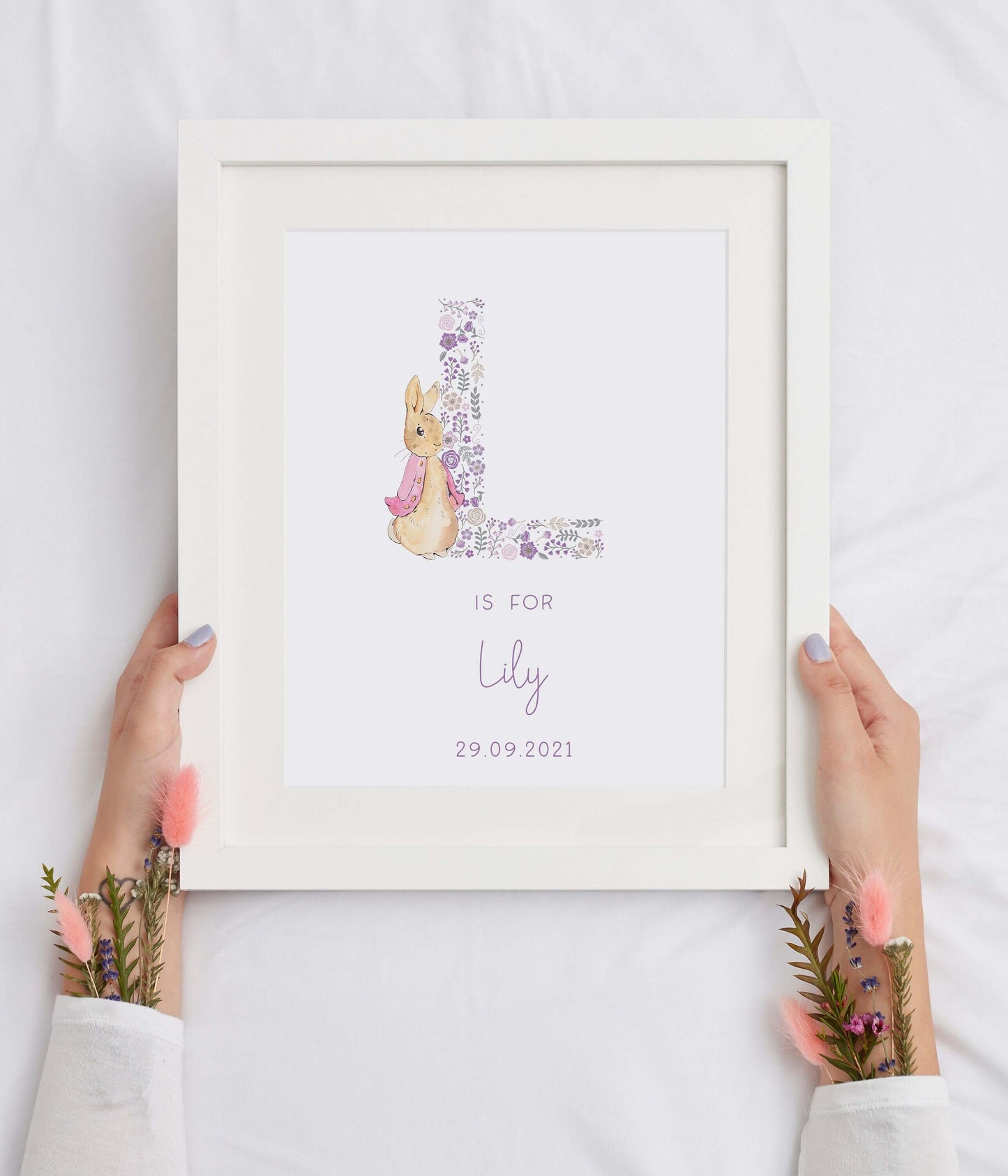 Peter Rabbit Nursery Print, Beatrix Potter Prints, Girls Nursery Print, Bedroom Print, Nursery Decor, Kids Bedroom Art, Baby Name Print