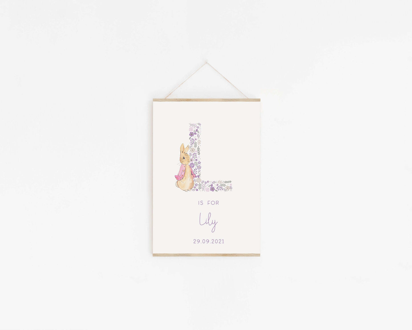 Peter Rabbit Nursery Print, Beatrix Potter Prints, Girls Nursery Print, Bedroom Print, Nursery Decor, Kids Bedroom Art, Baby Name Print