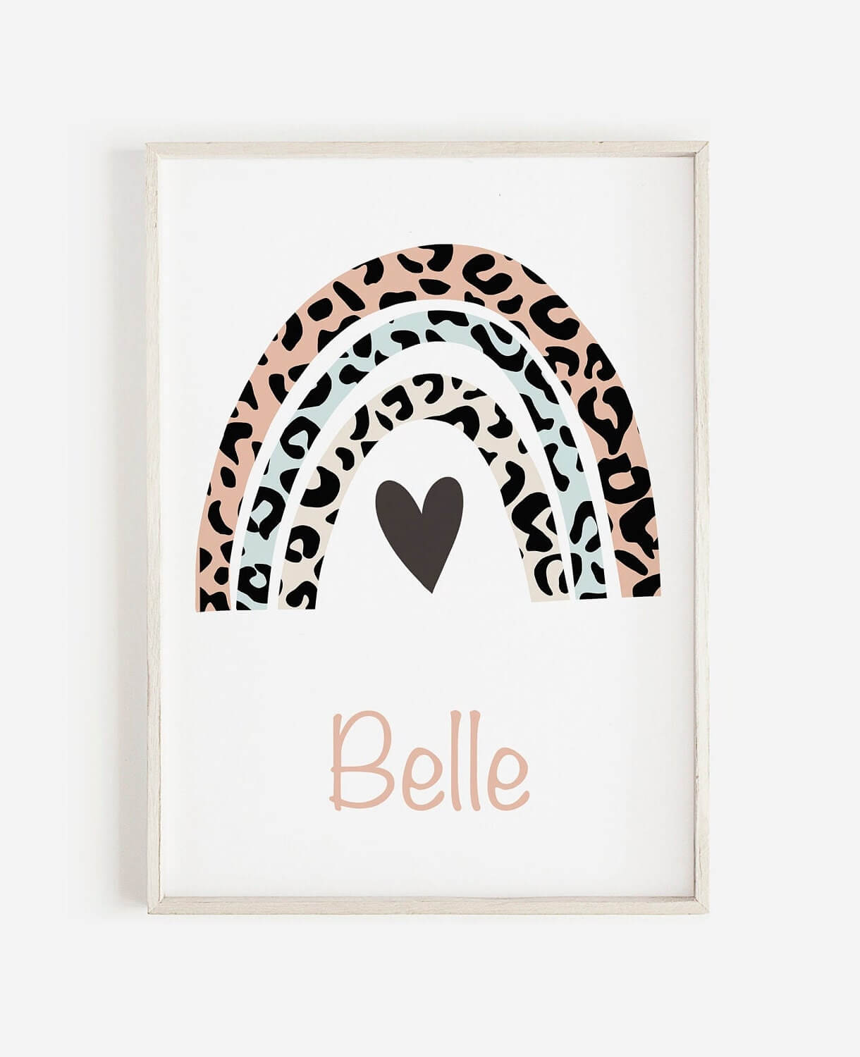 Personalised Leopard Style Rainbow Print, Nursery Wall Art, Nursery Decor, Baby Shower Gift, Scandi Prints, Nursery Prints, Leopard Prints