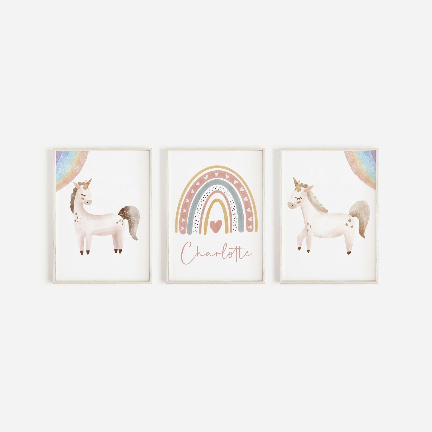 Set of 3, Nursery Decor, Personalised Unicorn Nursery Prints, Rainbow Prints,Fairytale Print,Nursery Prints,Boho Nursery Prints,Kids Prints,