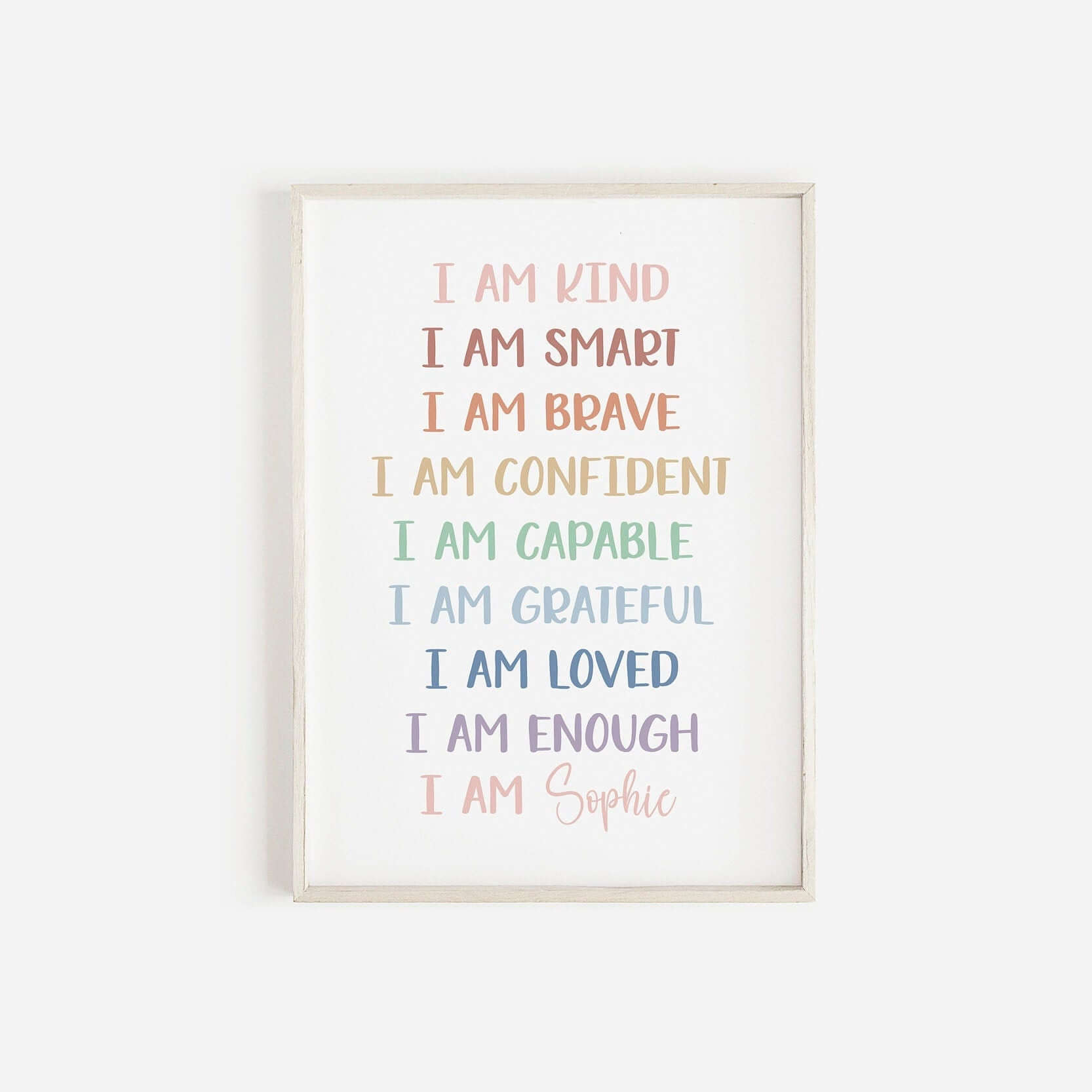 Personalised Girls Affirmation Print, Girls Bedroom Print, Kids Wall Decor, Nursery Prints, Nursery Decor, Inspirational Girl Wall Art