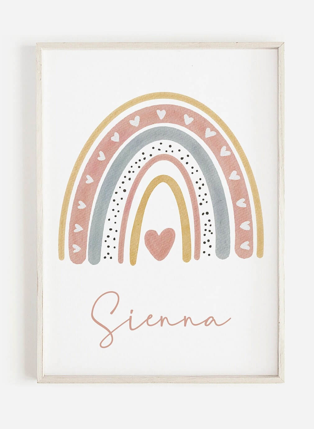 Personalised Rainbow Print, Nursery Wall Art, Nursery Decor, Baby Shower Gift, Scandi Prints, Nursery Prints, Pastel Prints