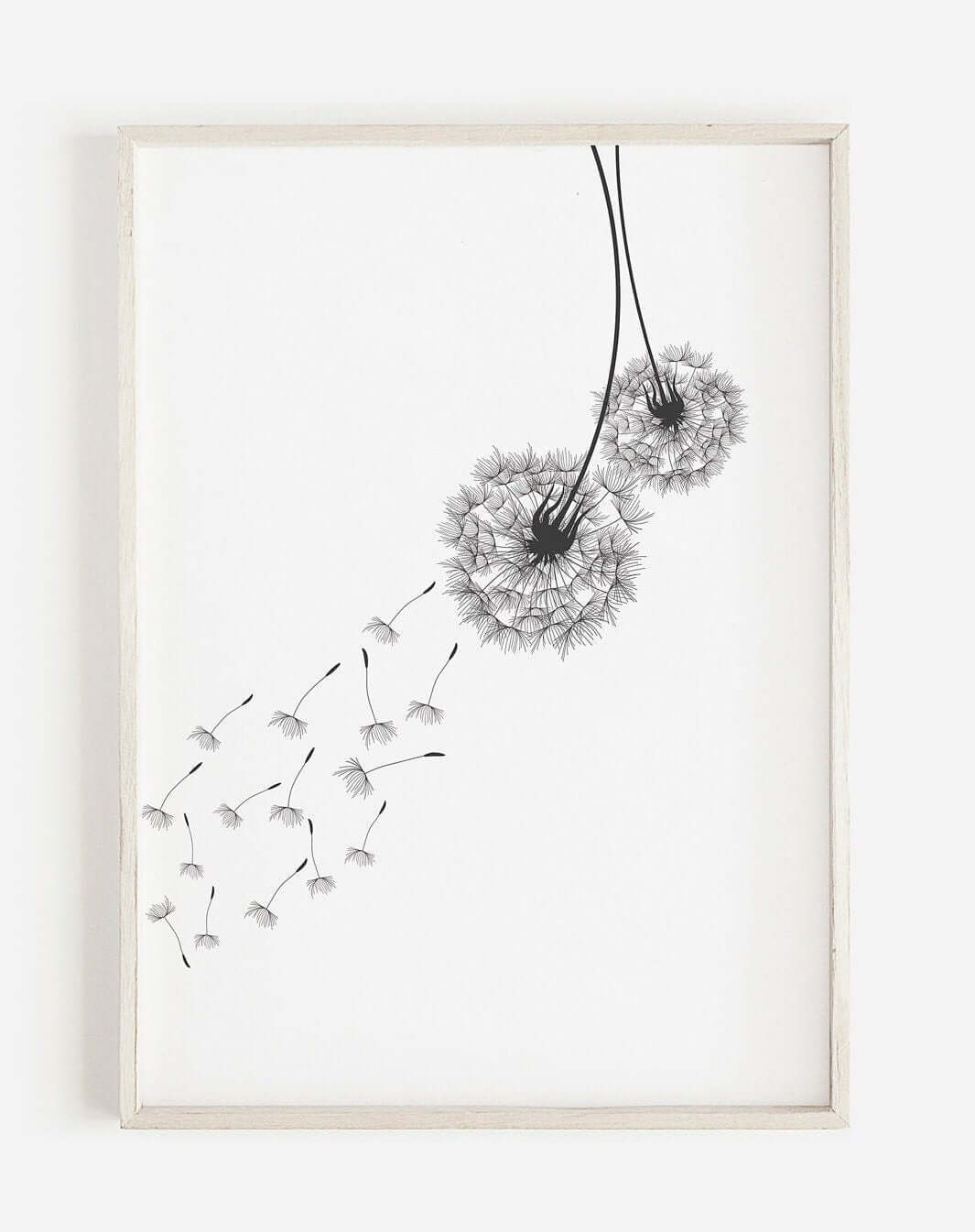 Dandelion Monochrome Print, Home Decor, Dandelion Wall Art, Botanical Art, Wall Art, Watercolour Print, Flower Wall Art, Monochrome Print