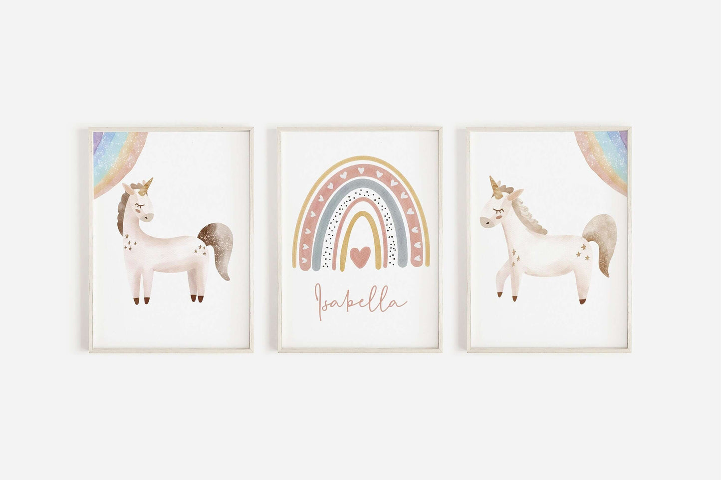 Set of 3, Nursery Decor, Personalised Unicorn Nursery Prints, Rainbow Prints,Fairytale Print,Nursery Prints,Boho Nursery Prints,Kids Prints,
