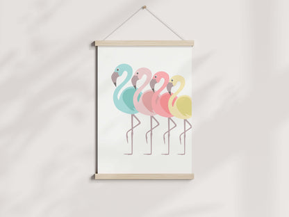 Flamingo Kids Print, Flamingos Poster, Girls Bedroom Print, Kids Wall Decor, Nursery Prints, Nursery Decor, Colourful Wall Art, Playroom
