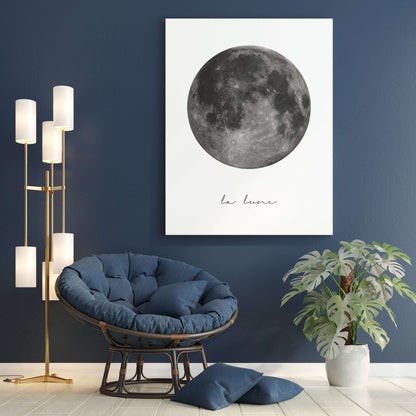 La Lune Print, Modern Moon Wall Art, Home Decor, Home Prints, La Lune Poster, Illustrated Moon Wall Art