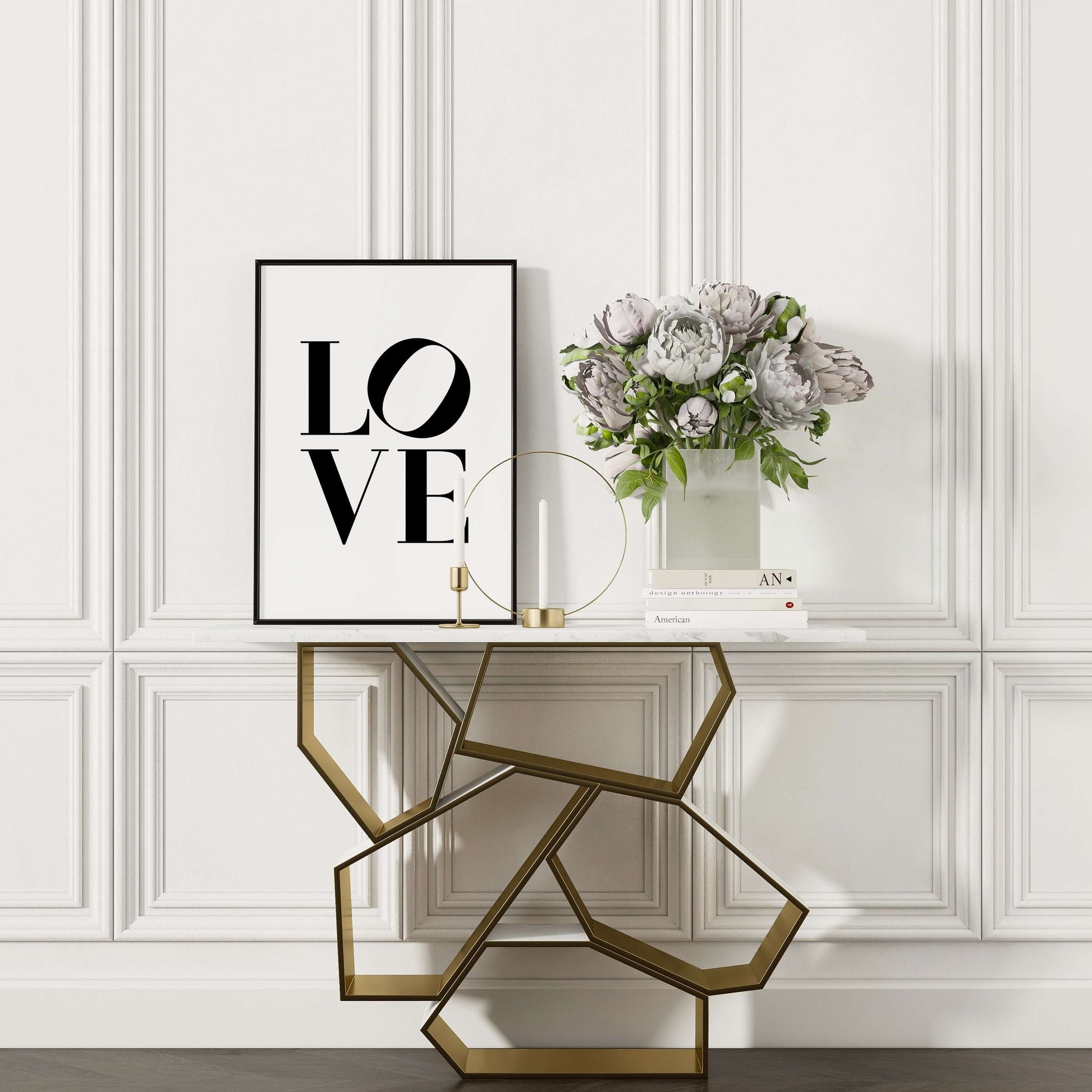 Love Typography Print, Modern Typography Print, Bedroom Wall Art