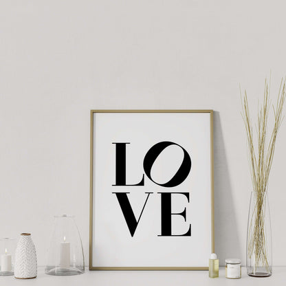 Love Typography Print, Modern Typography Print, Bedroom Wall Art