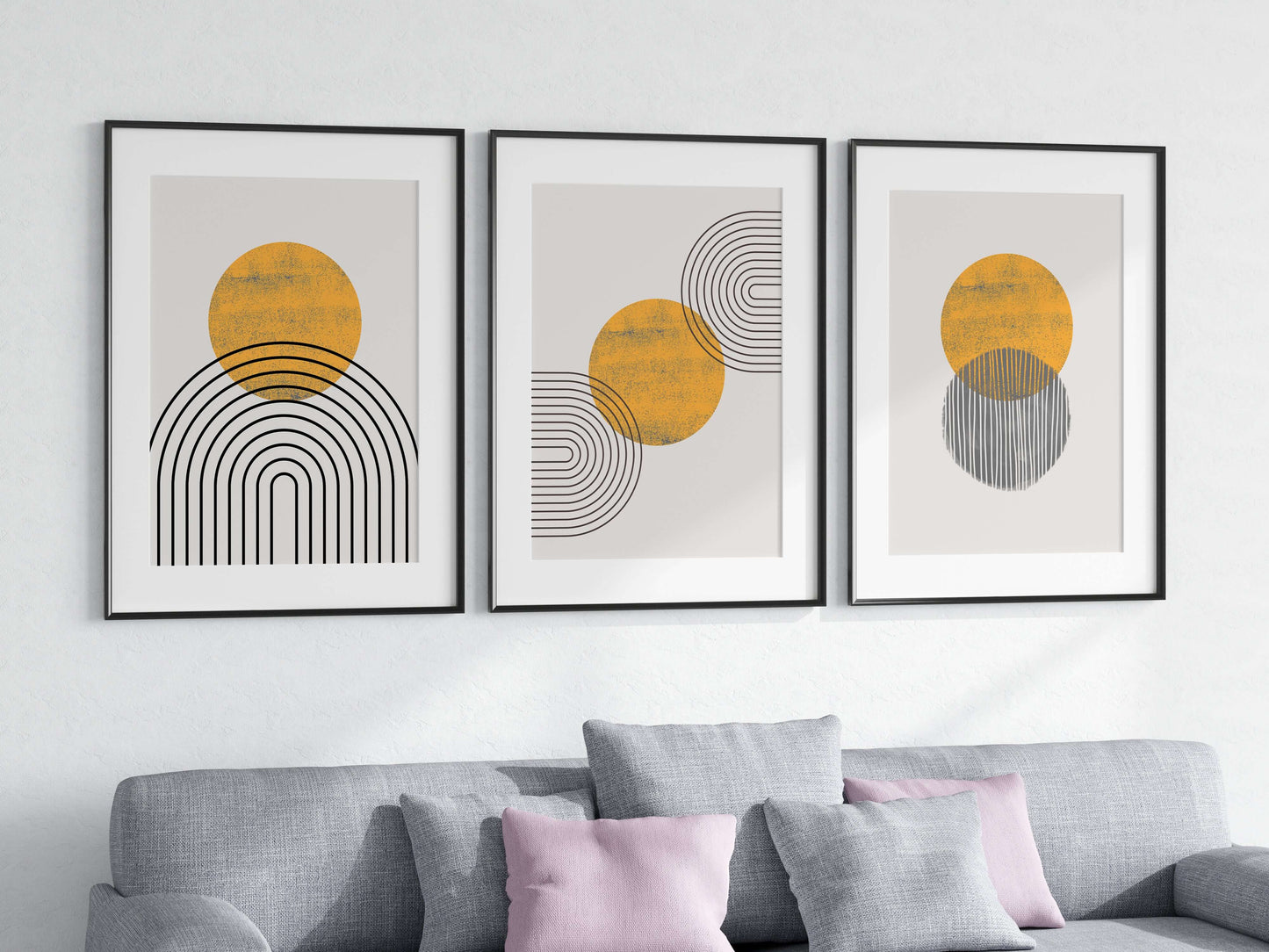 Set of 3 Abstract Geometric Prints, Living Room Wall Art, Boho Prints, Abstract Prints, Modern Art, Home Prints, Bedroom Prints