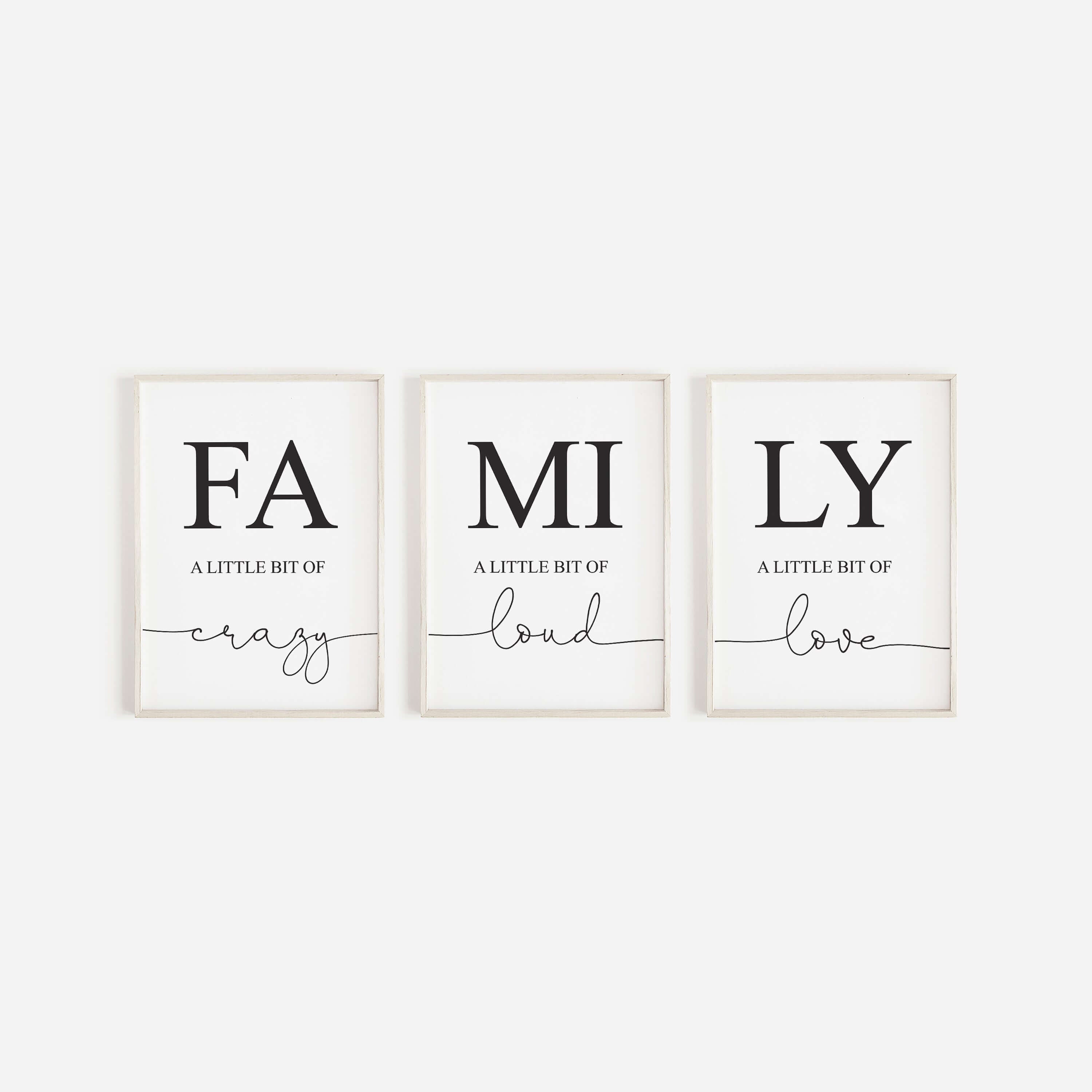 Set Of 3 Family Prints, Family Wall Art, Family Quotes, Definition Pri