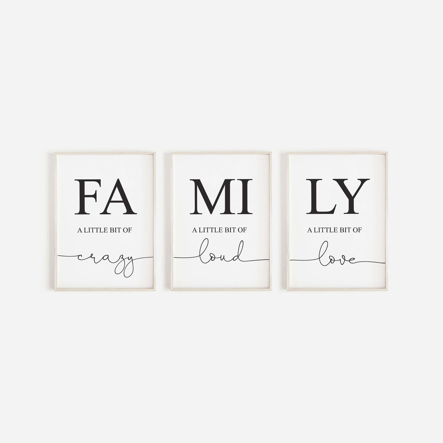 Set Of 3 Family Prints, Family Wall Art, Family Quotes, Definition Prints, Living Room Prints, Bedroom Prints