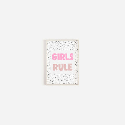 Girls Rule Nursery Print, Girls Bedroom Print, Kids Wall Decor, Nursery Prints, Nursery Decor, Playroom Print, Scandi Print, Girl Power